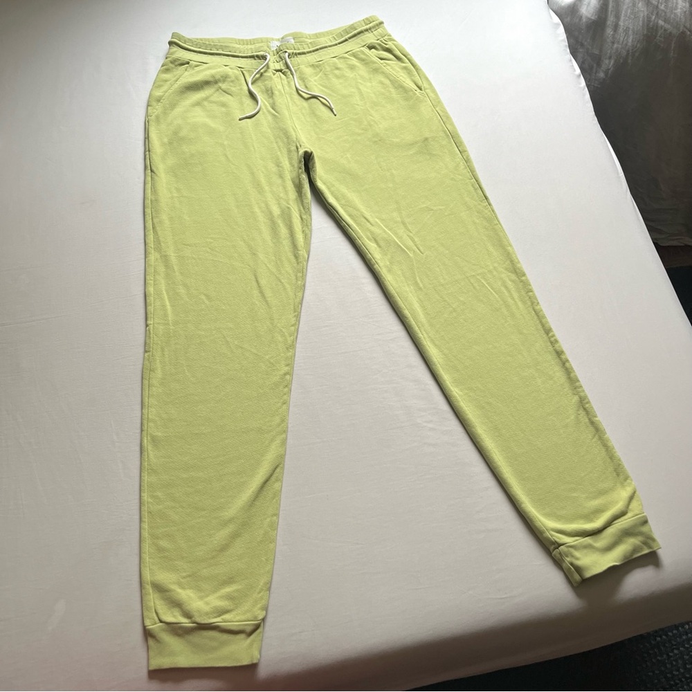 MATE THE LABEL light green organic cotton terry elastic drawstring waist jogger